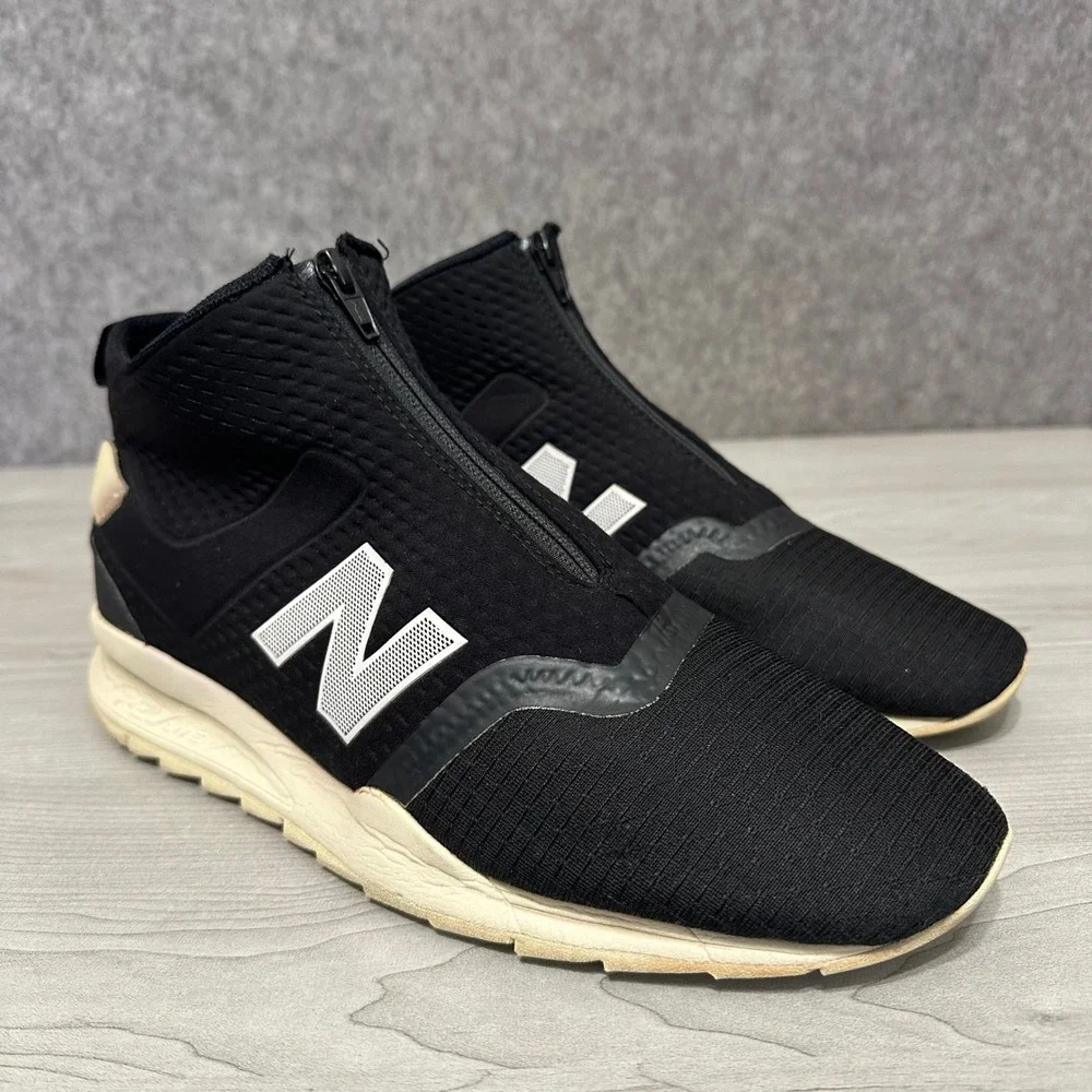 New‎ Balance 247 Mid Mens 10.5 Black Zip Up Lifestyle Sneakers Shoes Comfort